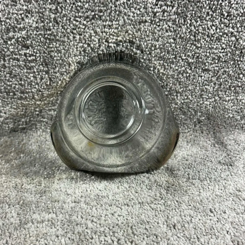 Vintage Bowl Smoke Ombre‎ Silver Rim Glass Dish
